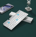 Jomaa Foldable Bluetooth Keyboard Rechargeable Keyboard Mini Folding Wireless Keyboard Aluminum Keypad With Stand For Phone