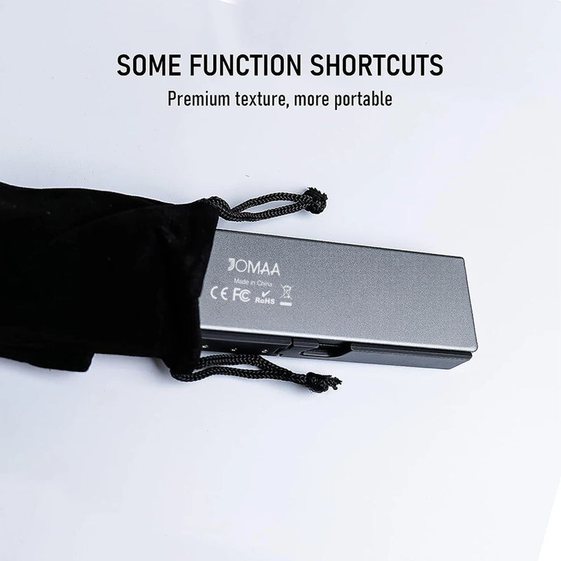 Jomaa Foldable Bluetooth Keyboard Rechargeable Keyboard Mini Folding Wireless Keyboard Aluminum Keypad With Stand For Phone