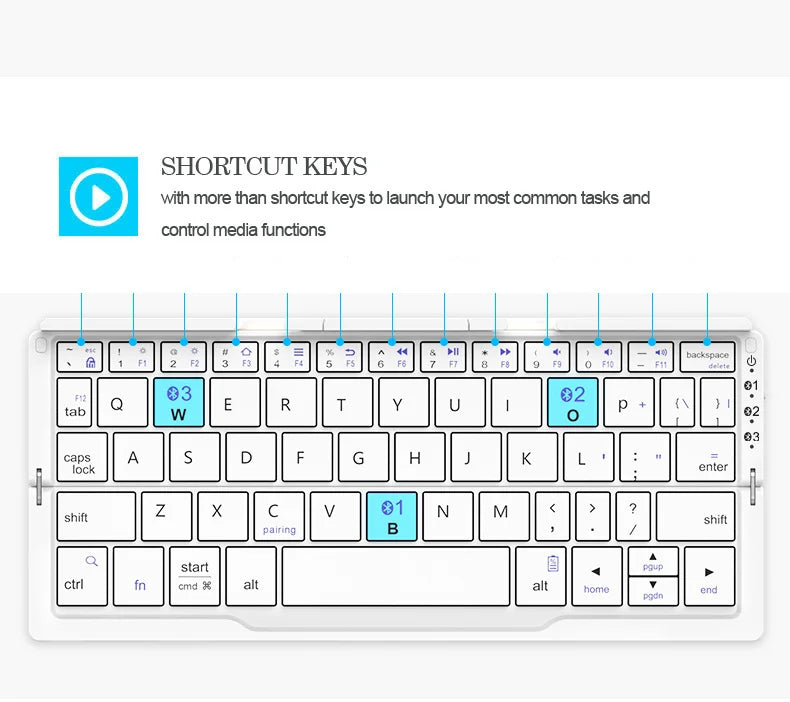 Jomaa Foldable Bluetooth Keyboard Rechargeable Keyboard Mini Folding Wireless Keyboard Aluminum Keypad With Stand For Phone
